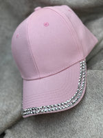 BABY PINK BLING TRIM HAT